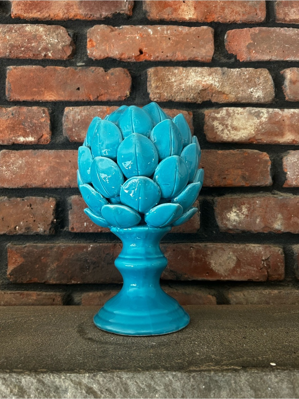 Vintage Decorative Porcelain Artichoke Figurine On Stand Home Decor Art